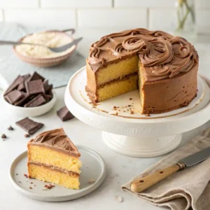 Vanilla Cake With Chocolate Frosting