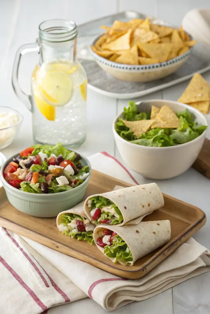 Mexican Chicken Salad served as a wrap, bowl, and dip.